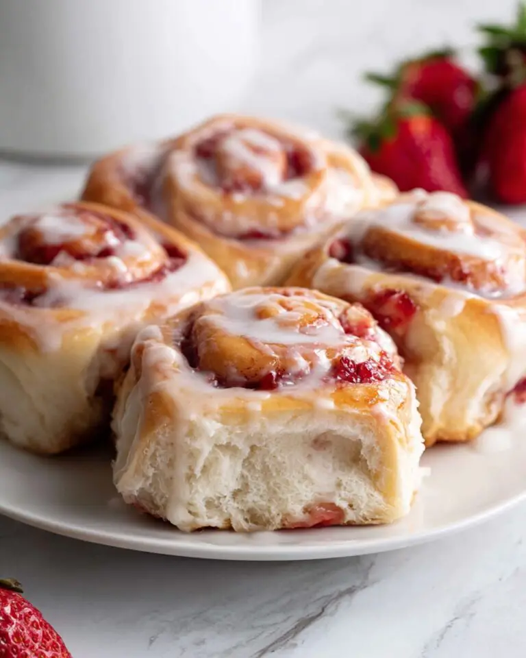 Strawberry Cinnamon Rolls with Cream Cheese Frosting Recipe