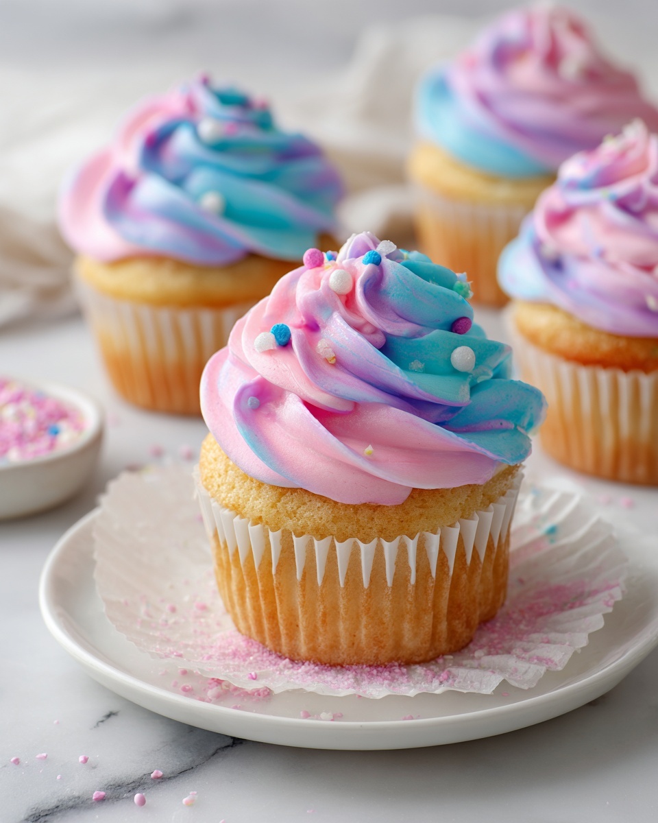 The Best Cotton Candy Cupcakes Recipe - Recipe Image