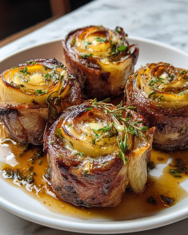 French Onion Steak Pinwheels Recipe