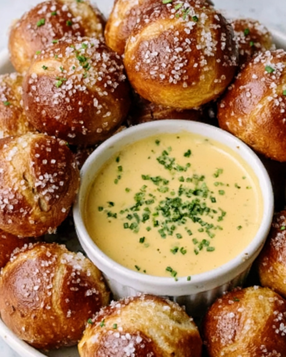 Soft Pretzel Bites with Vegan Cheese Sauce Recipe - Recipe Image