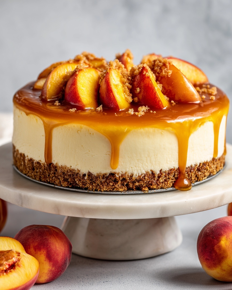 Peach Cobbler Cheesecake Recipe - Recipe Image