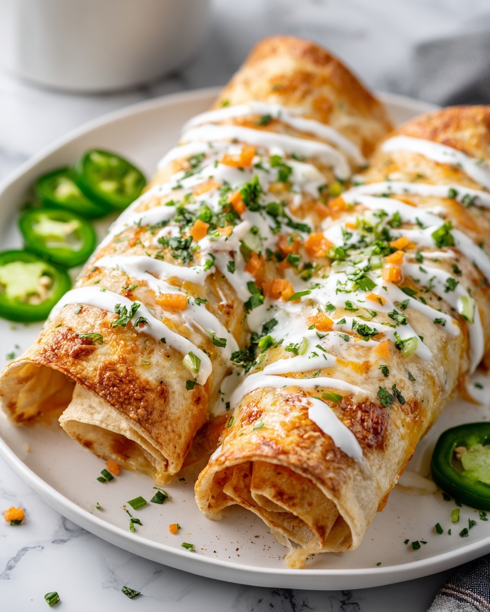 Cheesy Pumpkin Taquitos with Roasted Jalapeño Pepita Crema Recipe - Recipe Image