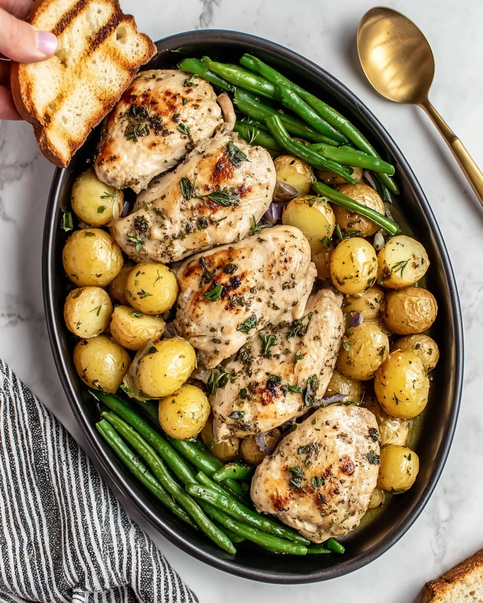 Slow Cooker Chicken and Potatoes with Green Beans and Ranch Seasoning Recipe - Recipe Image