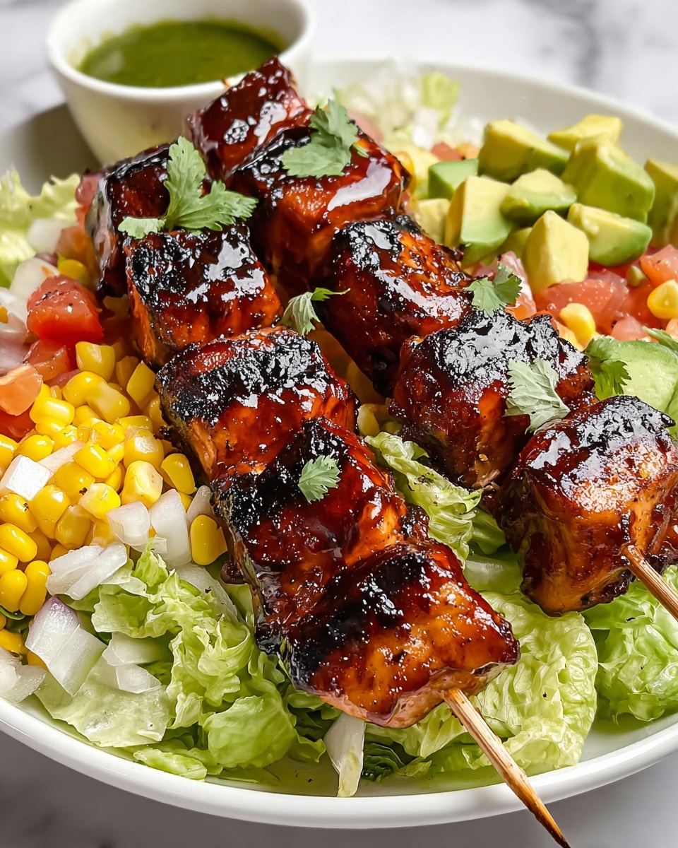BBQ Chicken Skewer Salad with Herby Ranch Dressing Recipe - Recipe Image