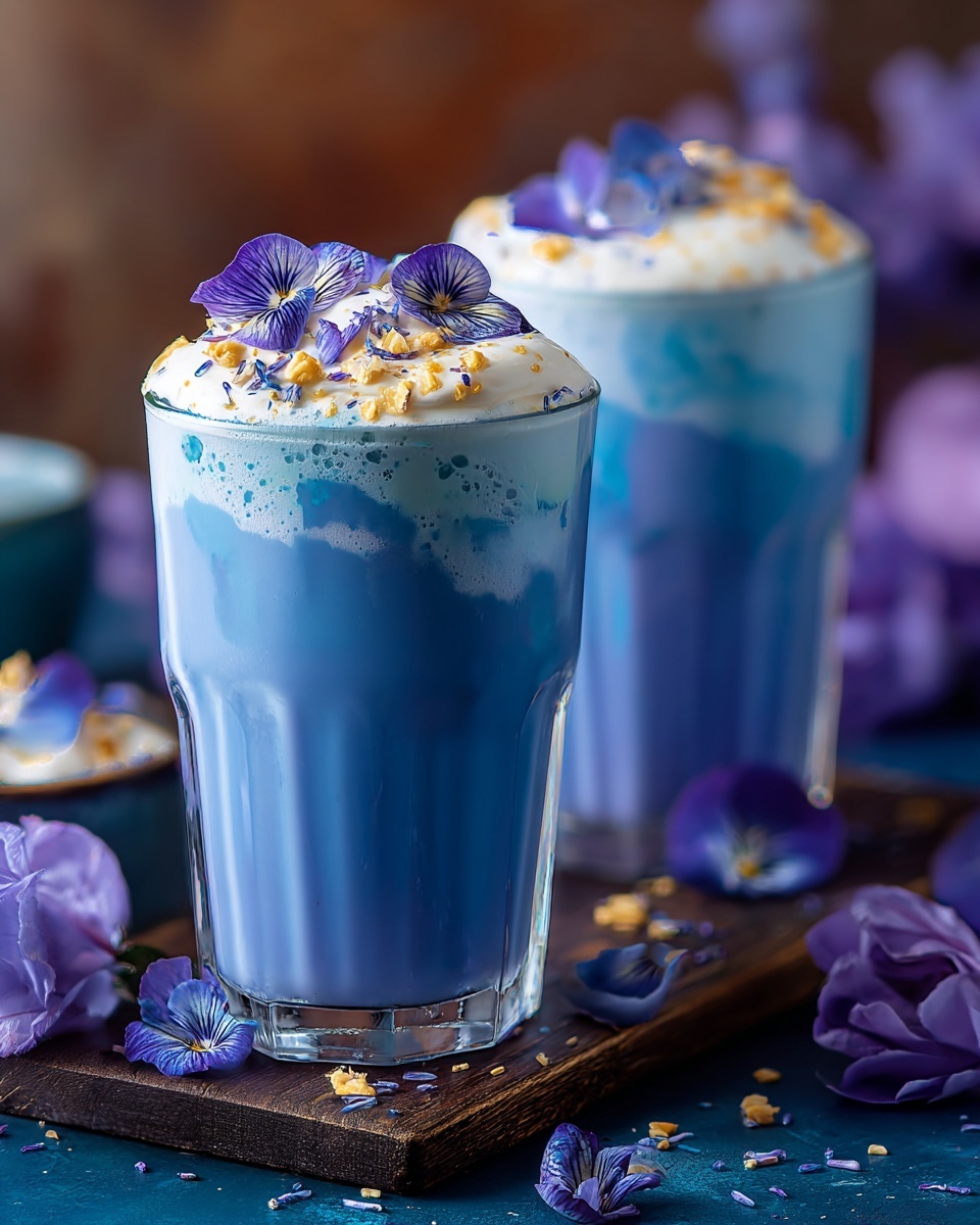Iced Butterfly Pea Flower Tea Latte Recipe - Recipe Image