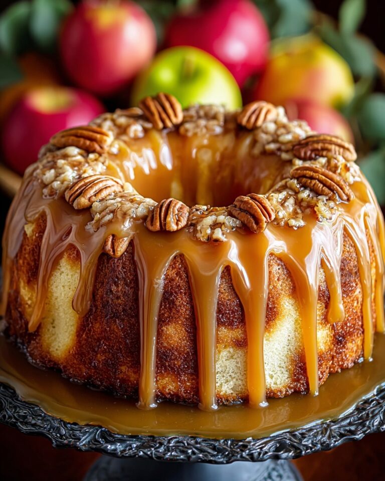 Mom’s Apple Walnut Cake with Caramel Glaze Recipe