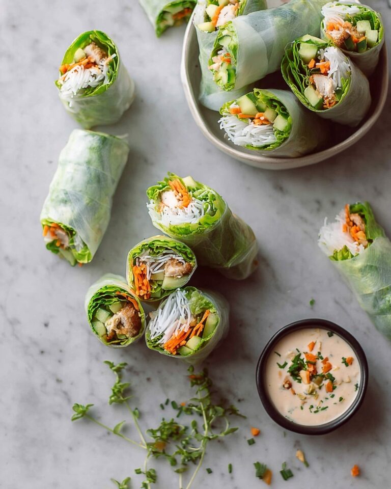 Chicken Salad Rolls with Miso Tarragon Dipping Sauce Recipe