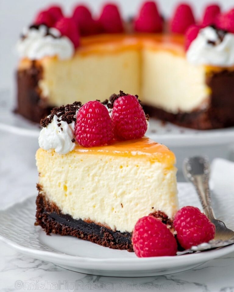 Raspberry Apricot Cheesecake with Chocolate Crust Recipe