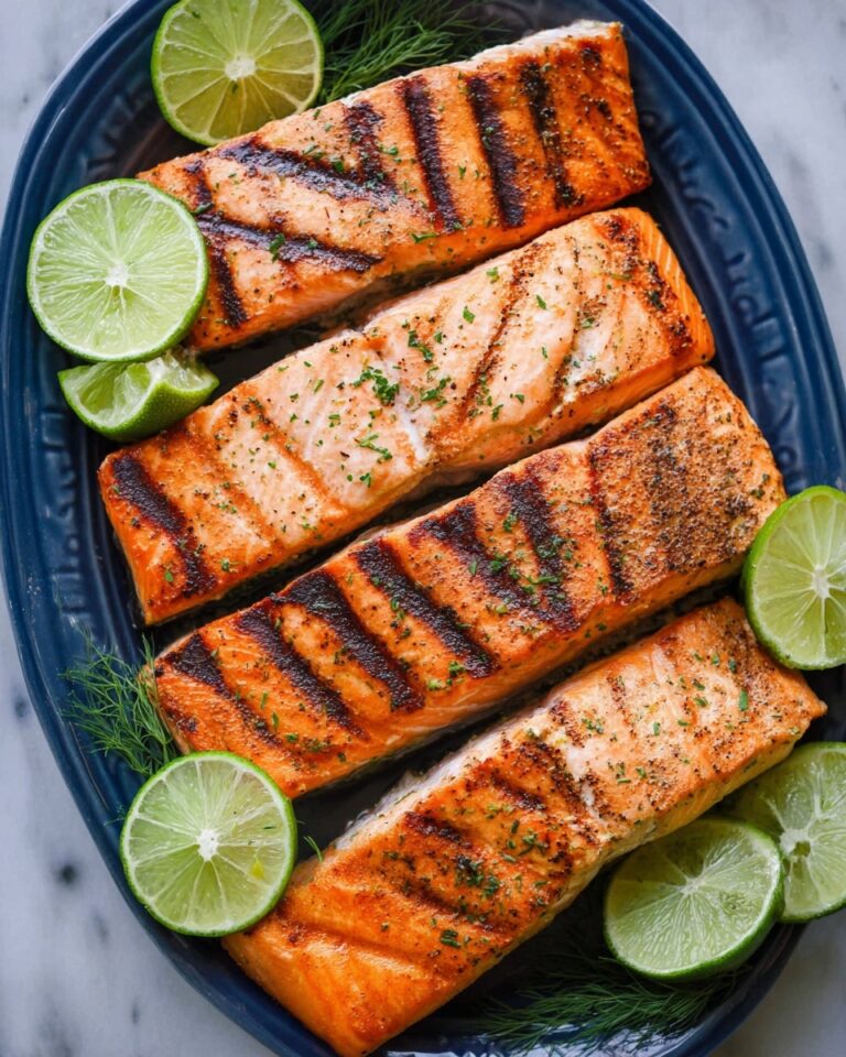 Grilled Salmon with Garlic Lime Butter Recipe