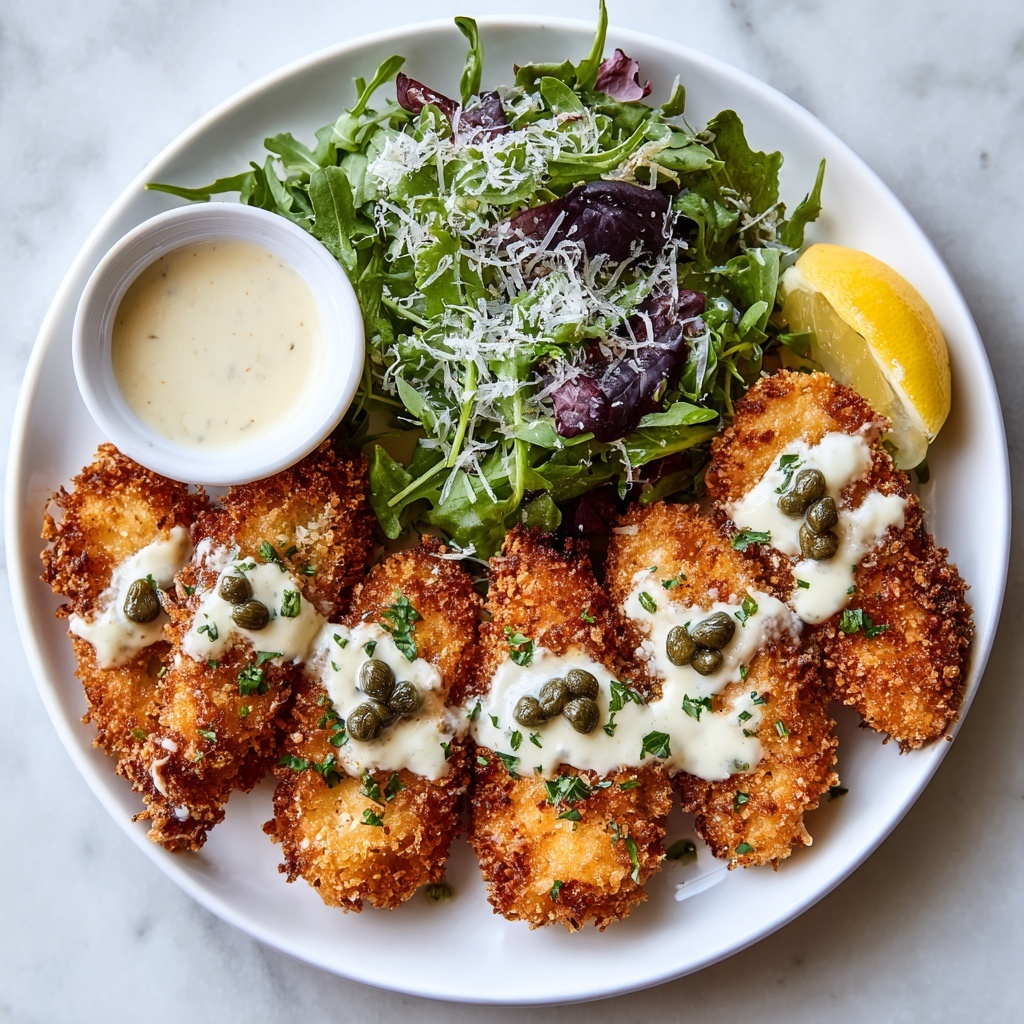 Parmesan Crusted Chicken Tenders with Lemon Cream Sauce Recipe - Recipe Image