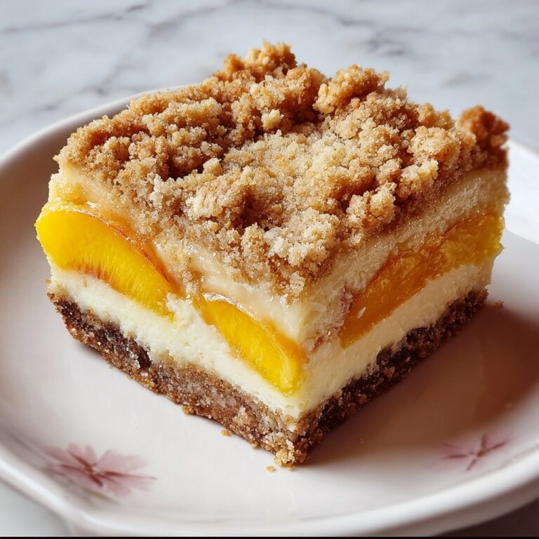 Peaches and Cream Crumble Bars Recipe