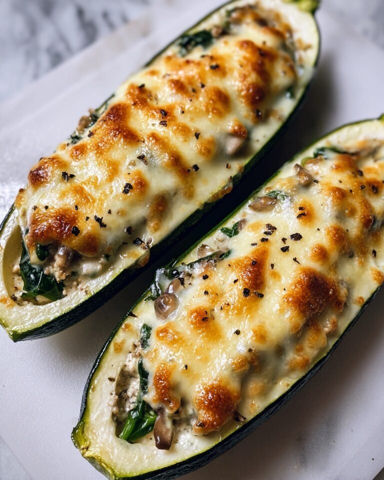 Spinach, Mushroom, and Ricotta Stuffed Zucchini Recipe