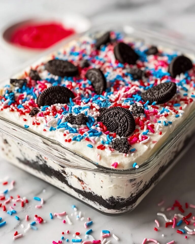 No Bake Fireworks Oreo Cheesecake Bars Recipe