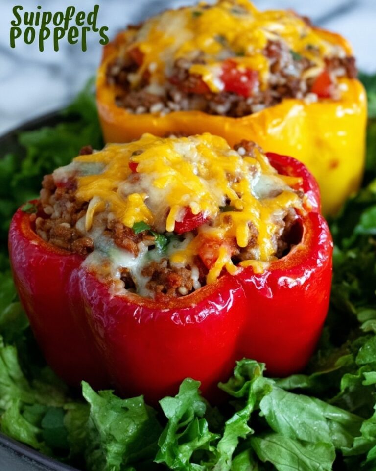 Crockpot Stuffed Bell Peppers with Vegetarian Option Recipe