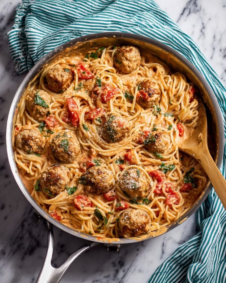 Sausage Meatball Pasta with Roasted Tomatoes Recipe