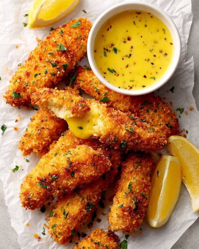 Baked Breaded Chicken Strips with Honey Mustard Dip Recipe