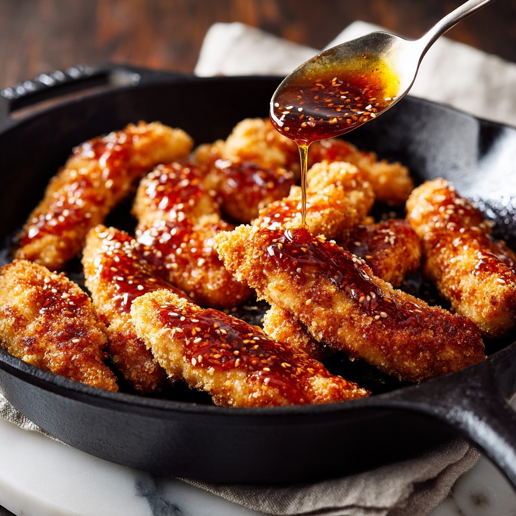 Sticky Bourbon Brown Sugar Chicken Tenders : Sweet, Smoky & Saucy Recipe - Recipe Image
