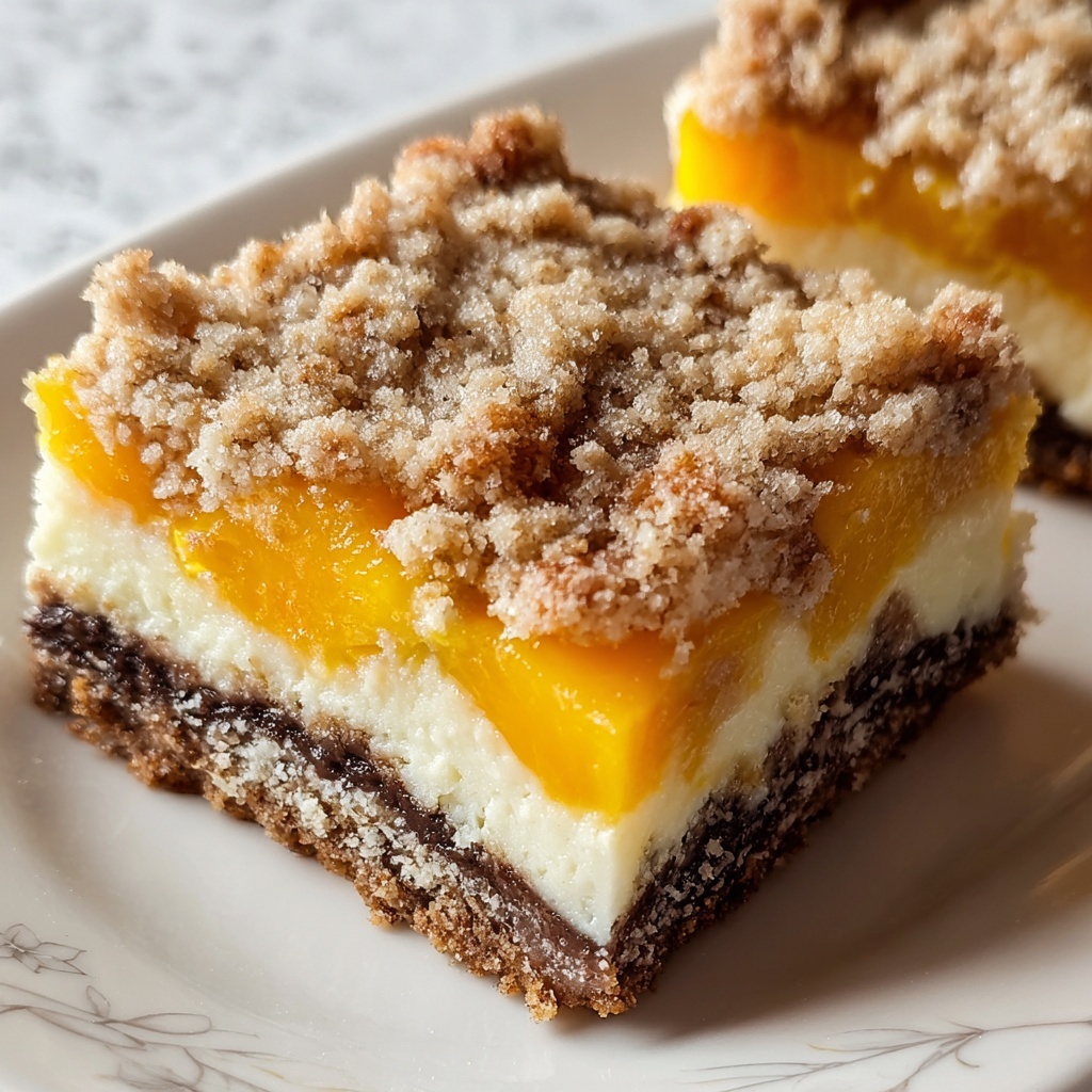Peaches and Cream Crumble Bars Recipe - Recipe Image