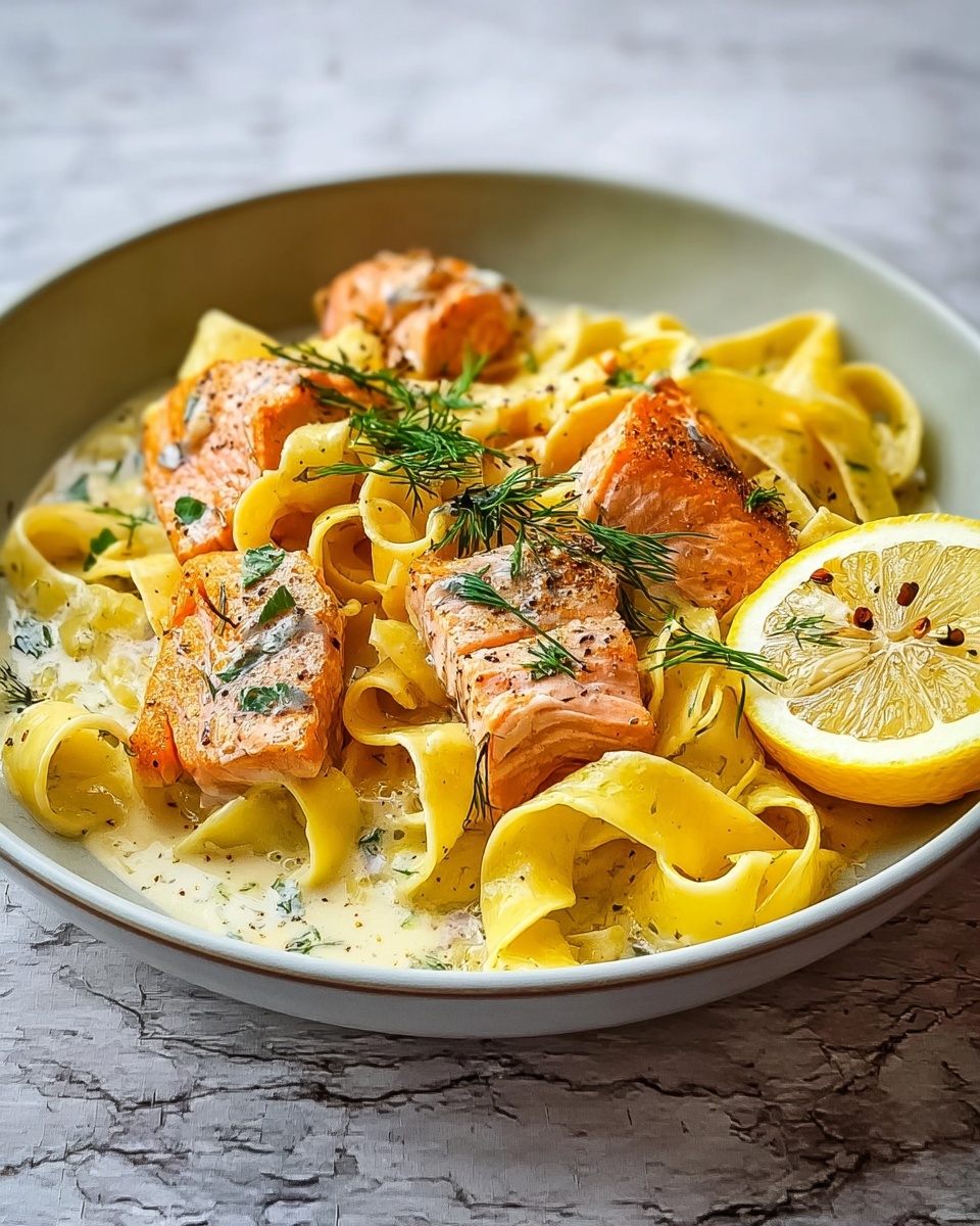 Citrus-Scented Pappardelle with Slow-Roasted Salmon Recipe - Recipe Image