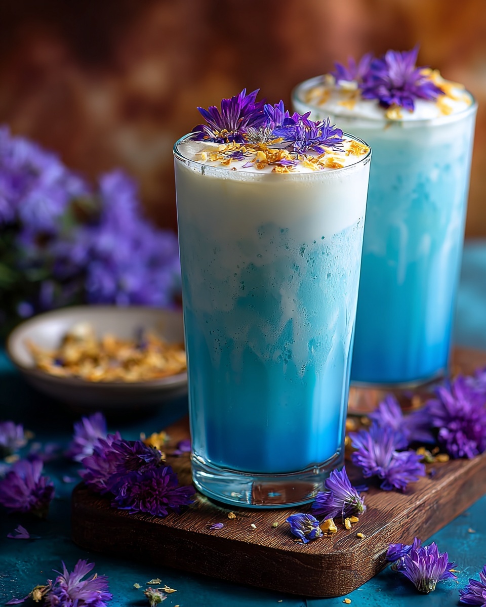Iced Butterfly Pea Flower Tea Latte Recipe - Recipe Image