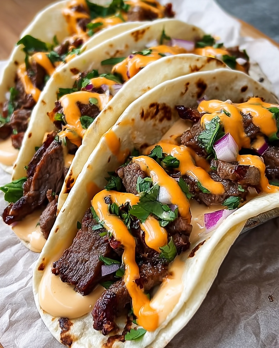 Garlic Butter Honey BBQ Beef Tacos Recipe - Recipe Image