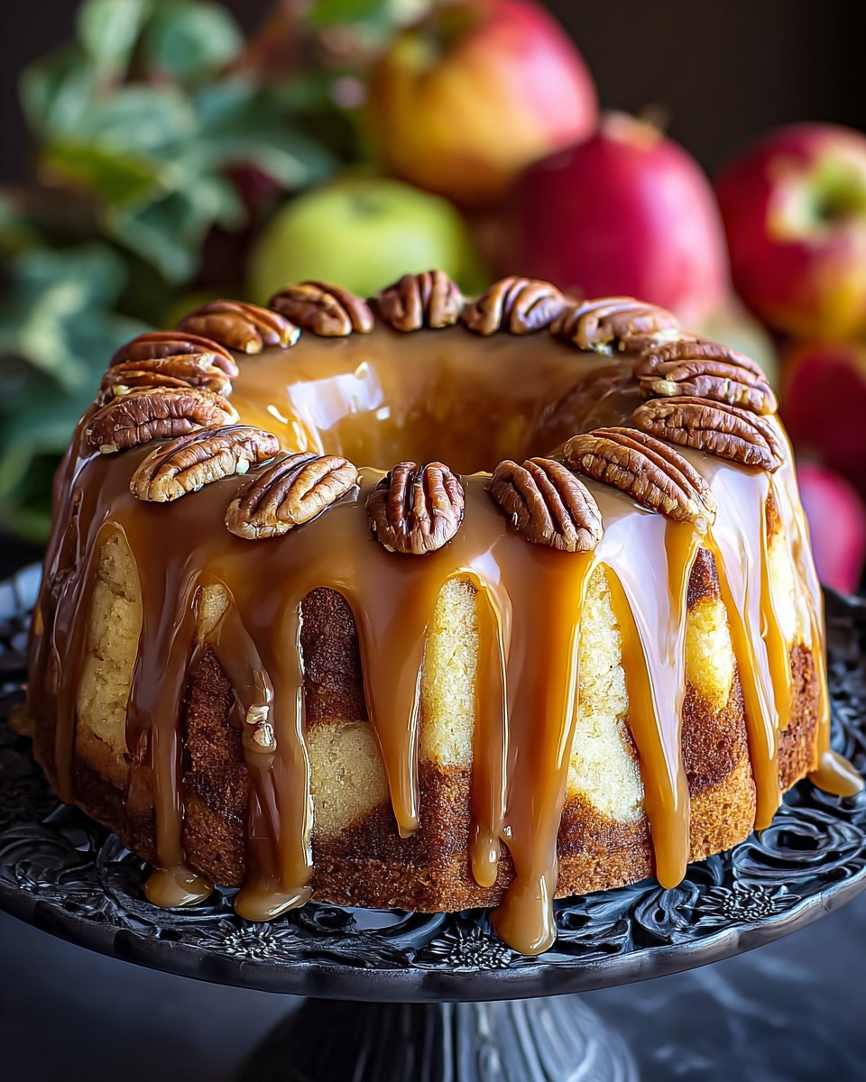 Mom’s Apple Walnut Cake with Caramel Glaze Recipe - Recipe Image