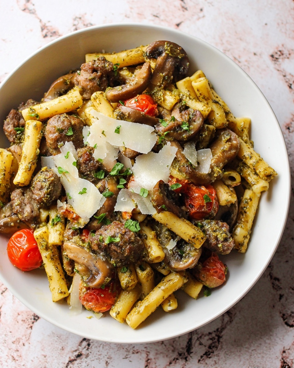 Sausage Pesto Pasta Recipe - Recipe Image
