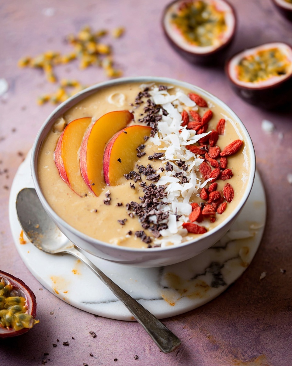 Peach and Passion Fruit Smoothie Bowl Recipe - Recipe Image