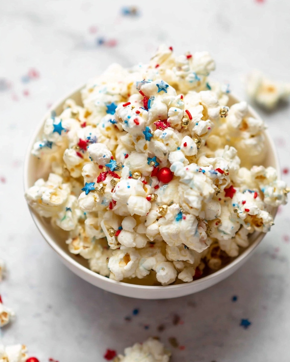 Patriotic Marshmallow Popcorn Recipe - Recipe Image