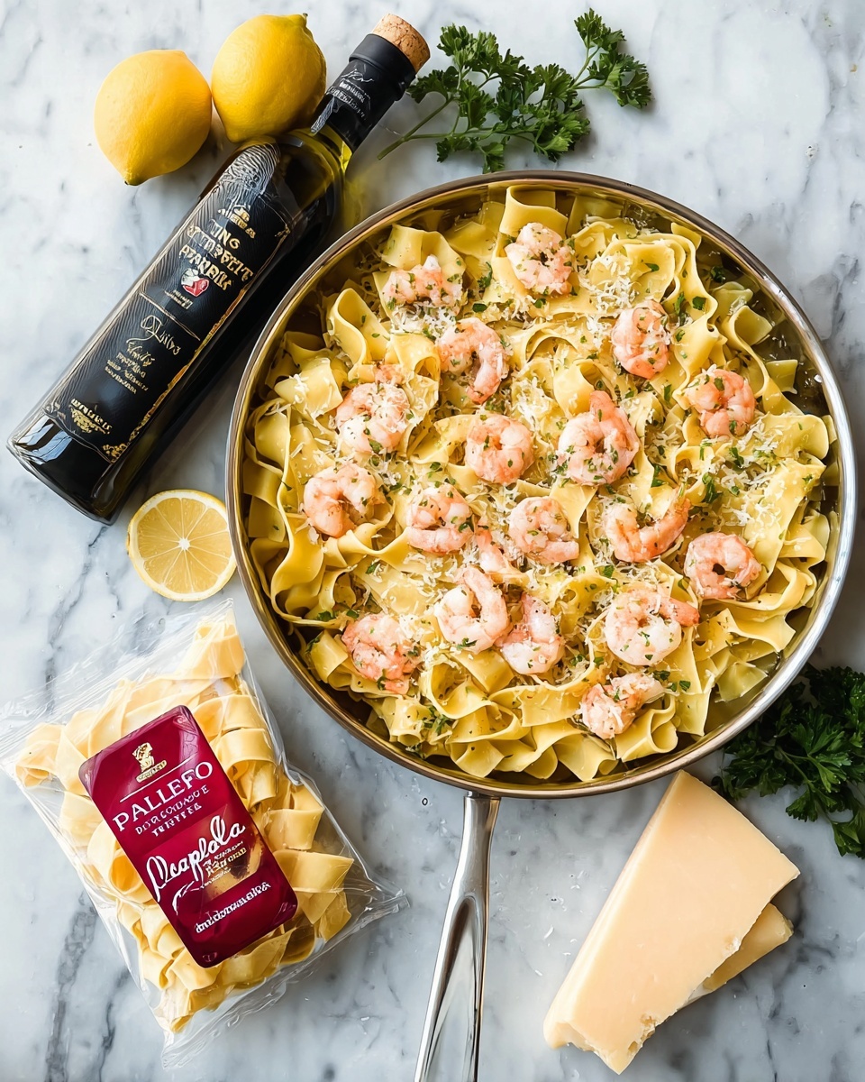 Pappardelle with Shrimp, Garlic, and Lemon Oil Recipe - Recipe Image