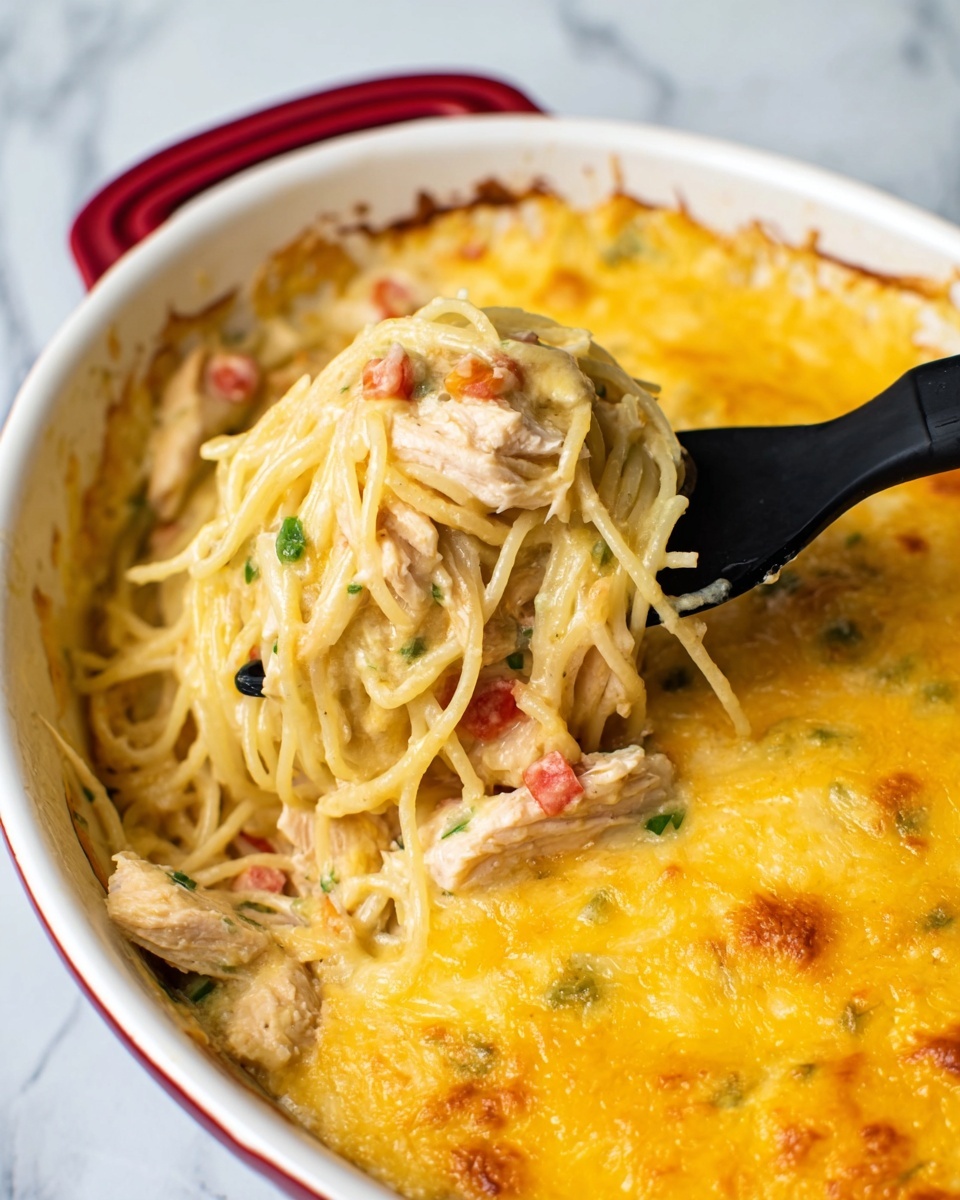Creamy Chicken Spaghetti Casserole Recipe - Recipe Image