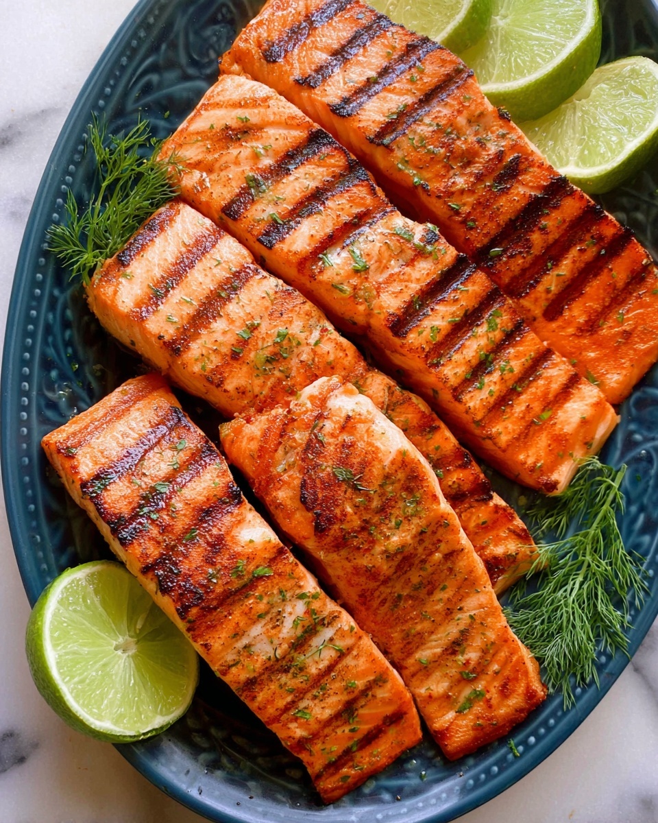 Grilled Salmon with Garlic Lime Butter Recipe - Recipe Image