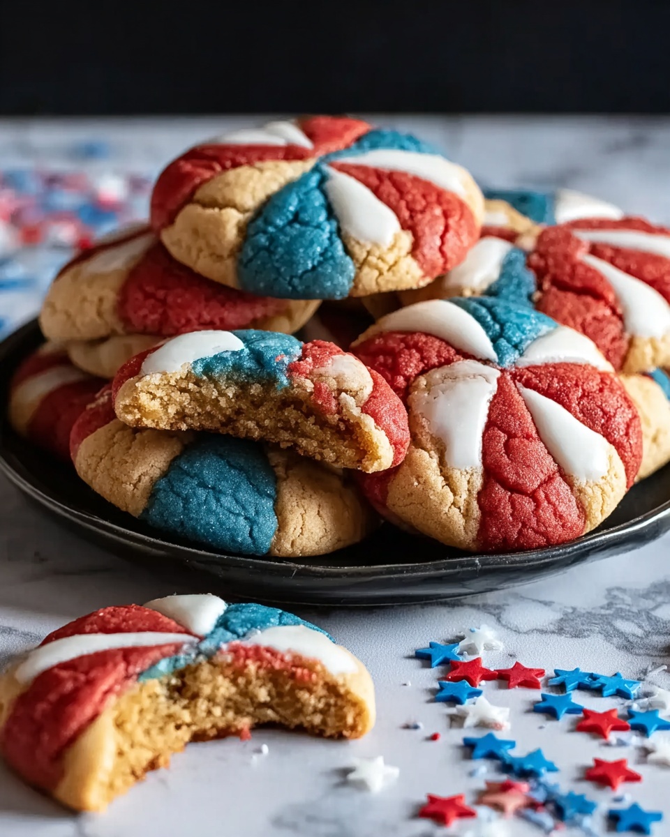 Patriotic Crinkle Cookies: A Fun and Festive Treat for the Fourth of July Recipe - Recipe Image