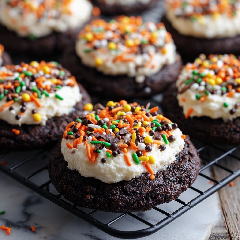 Frosted Chocolate Marshmallow Cookies Recipe - Recipe Image