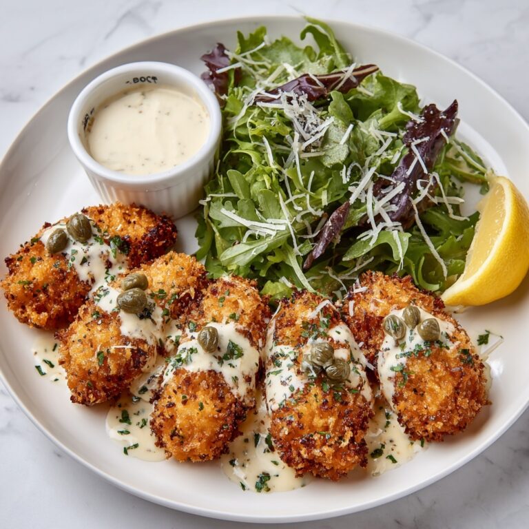 Parmesan Crusted Chicken Tenders with Lemon Cream Sauce Recipe