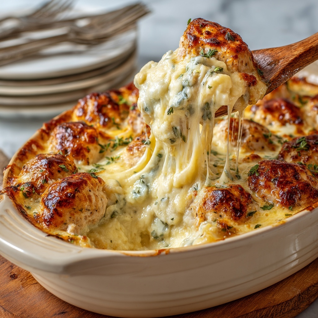 Cheesy Alfredo Chicken Tender Bake Recipe - Recipe Image