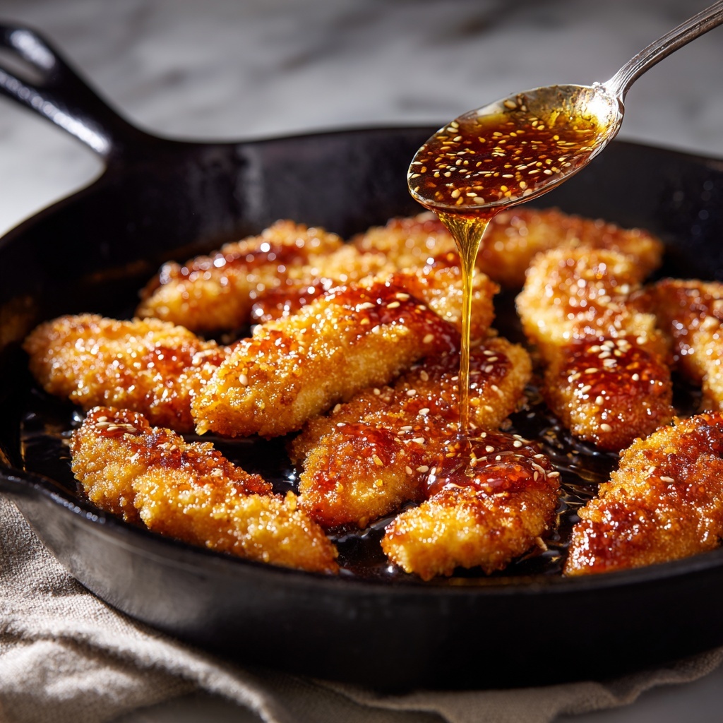 Sticky Bourbon Brown Sugar Chicken Tenders : Sweet, Smoky & Saucy Recipe - Recipe Image