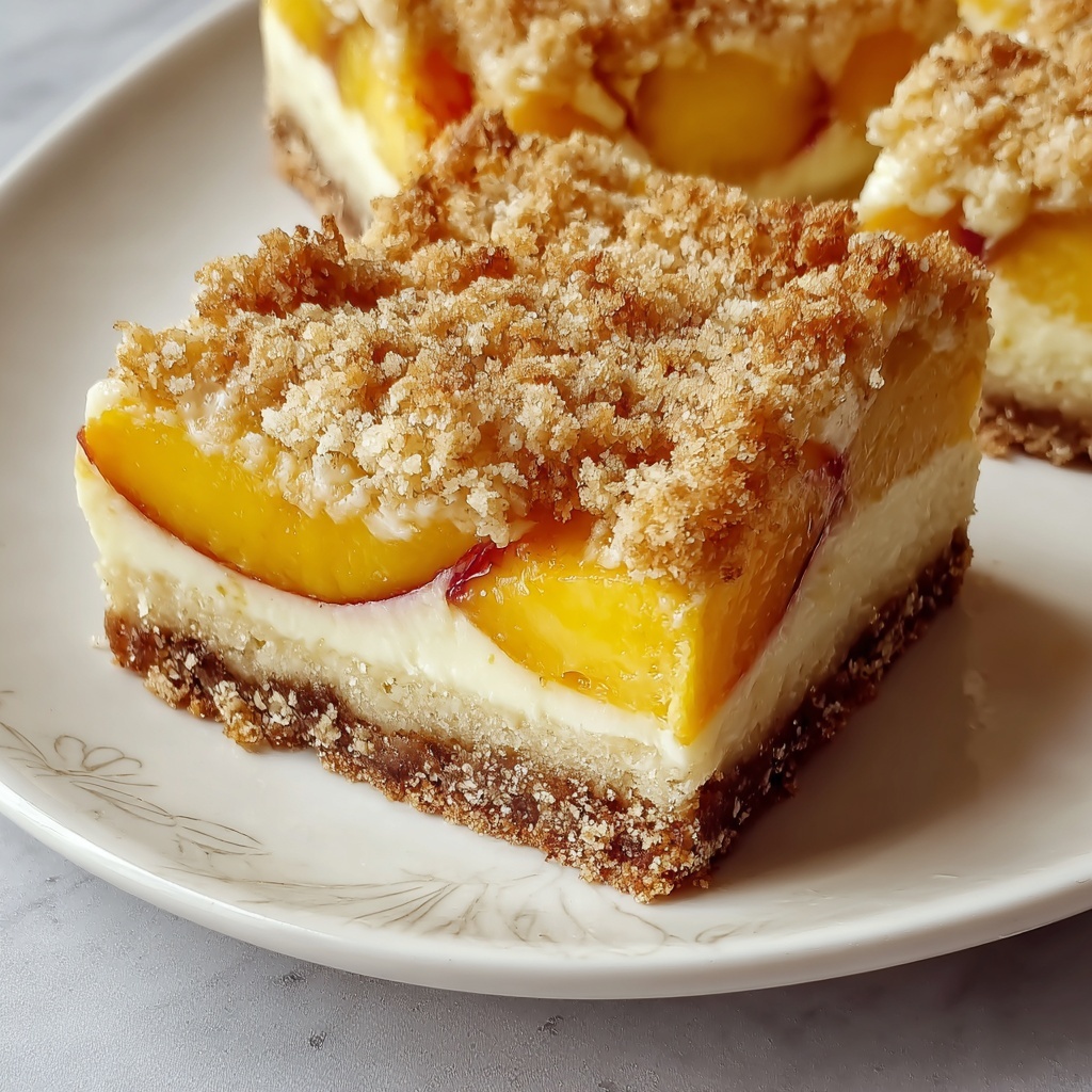 Peaches and Cream Crumble Bars Recipe - Recipe Image