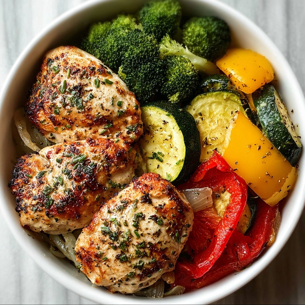 Air Fryer Chicken Breast with Roasted Vegetables Recipe - Recipe Image