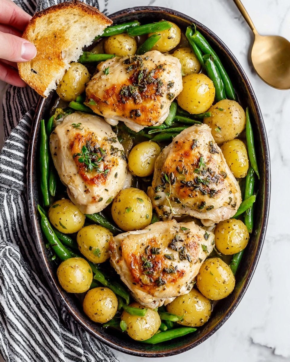 Slow Cooker Chicken and Potatoes with Green Beans and Ranch Seasoning Recipe - Recipe Image