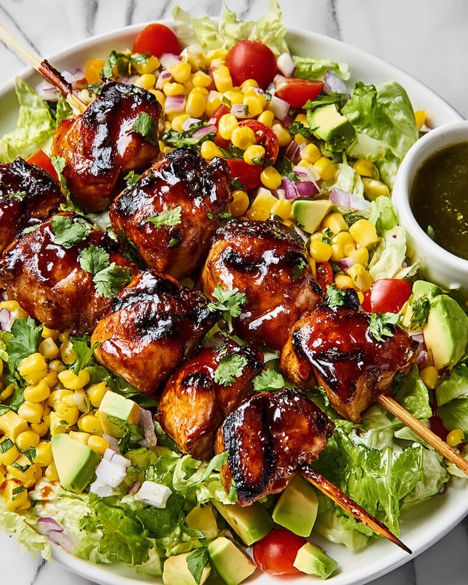 BBQ Chicken Skewer Salad with Herby Ranch Dressing Recipe - Recipe Image
