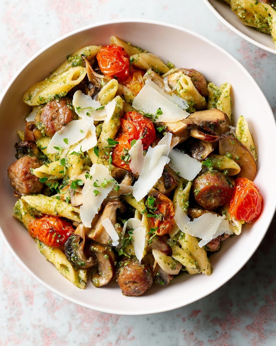 Sausage Pesto Pasta Recipe - Recipe Image