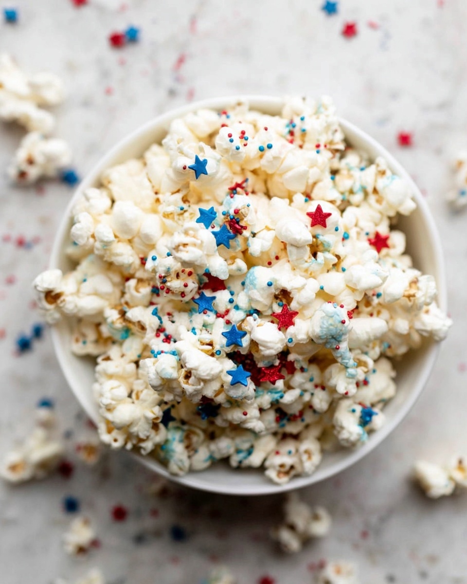 Patriotic Marshmallow Popcorn Recipe - Recipe Image
