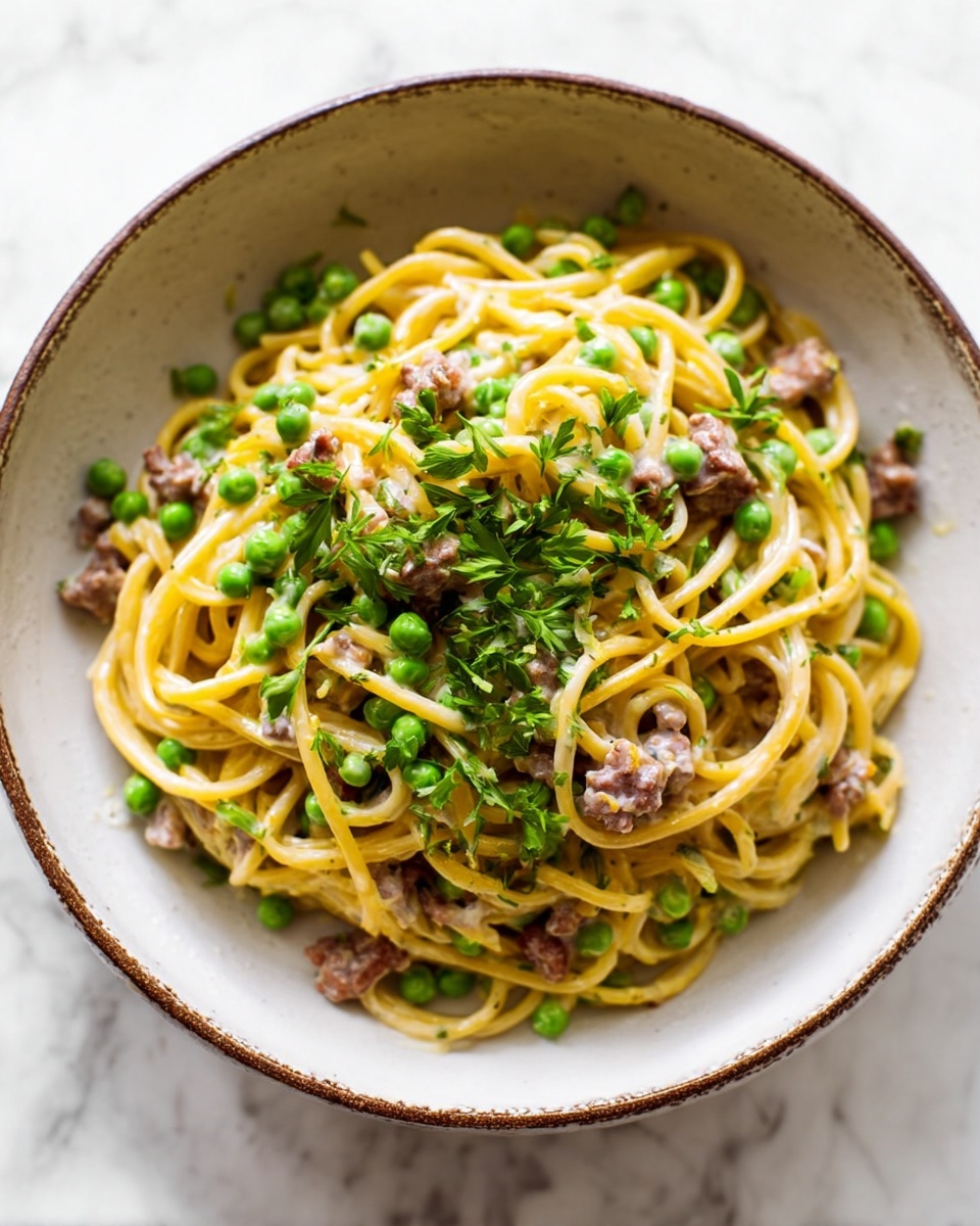 Pancetta and Pea Pasta Recipe - Recipe Image