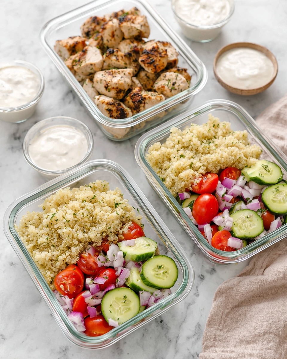 Chicken Souvlaki Meal Prep Bowls Recipe - Recipe Image