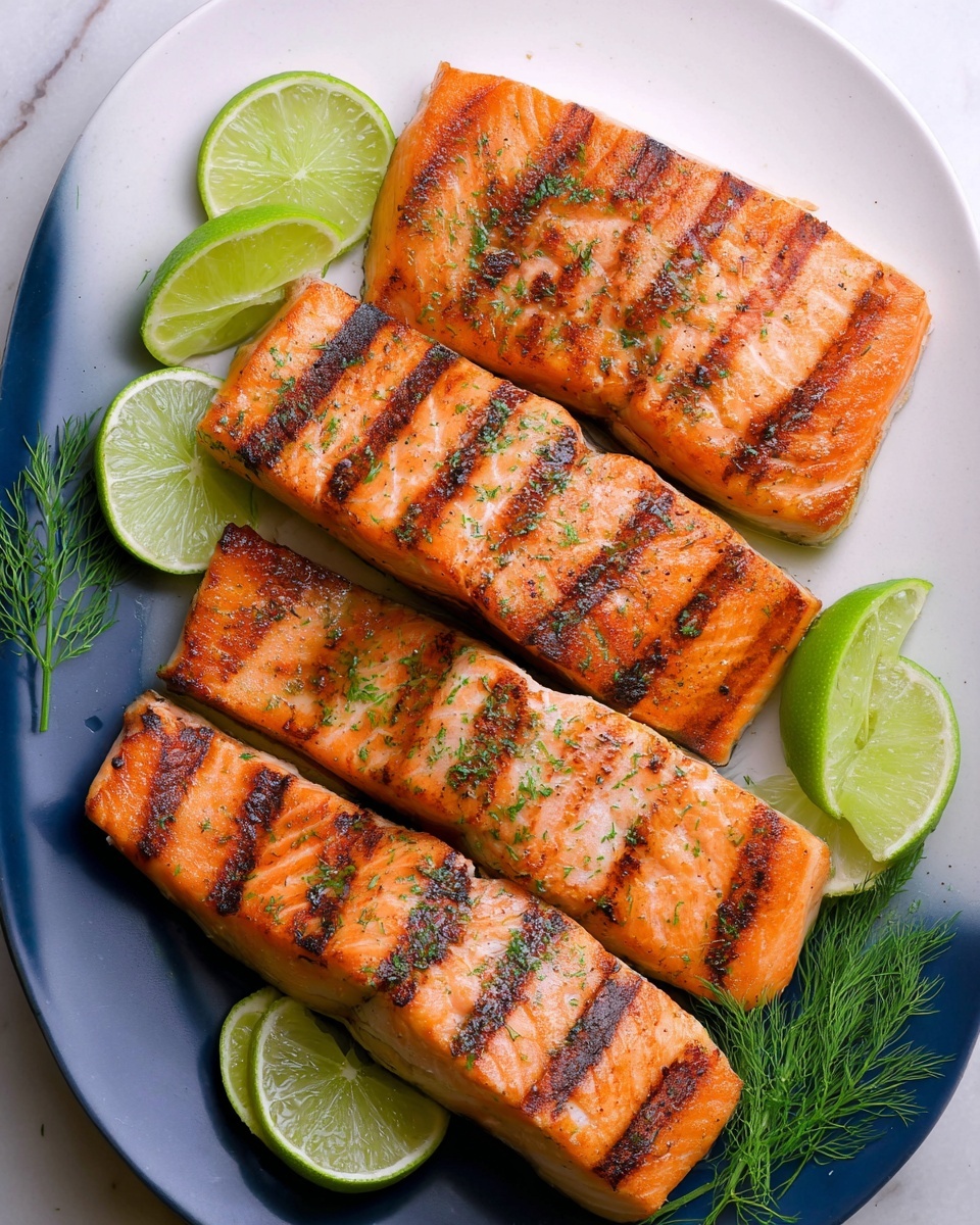 Grilled Salmon with Garlic Lime Butter Recipe - Recipe Image