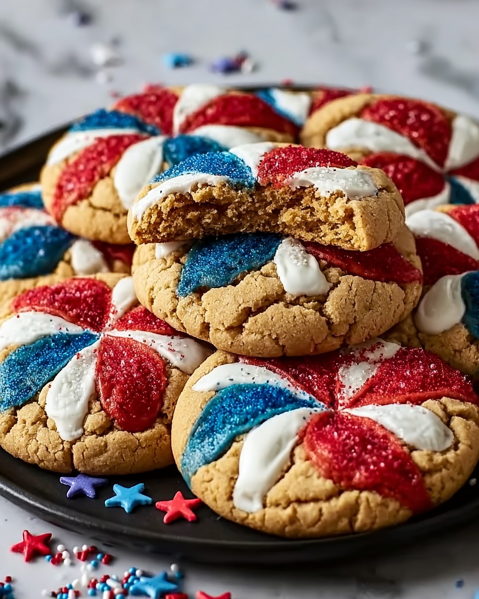 Patriotic Crinkle Cookies: A Fun and Festive Treat for the Fourth of July Recipe - Recipe Image