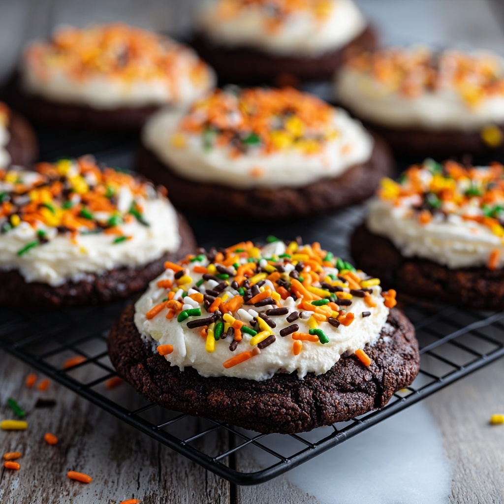 Frosted Chocolate Marshmallow Cookies Recipe - Recipe Image