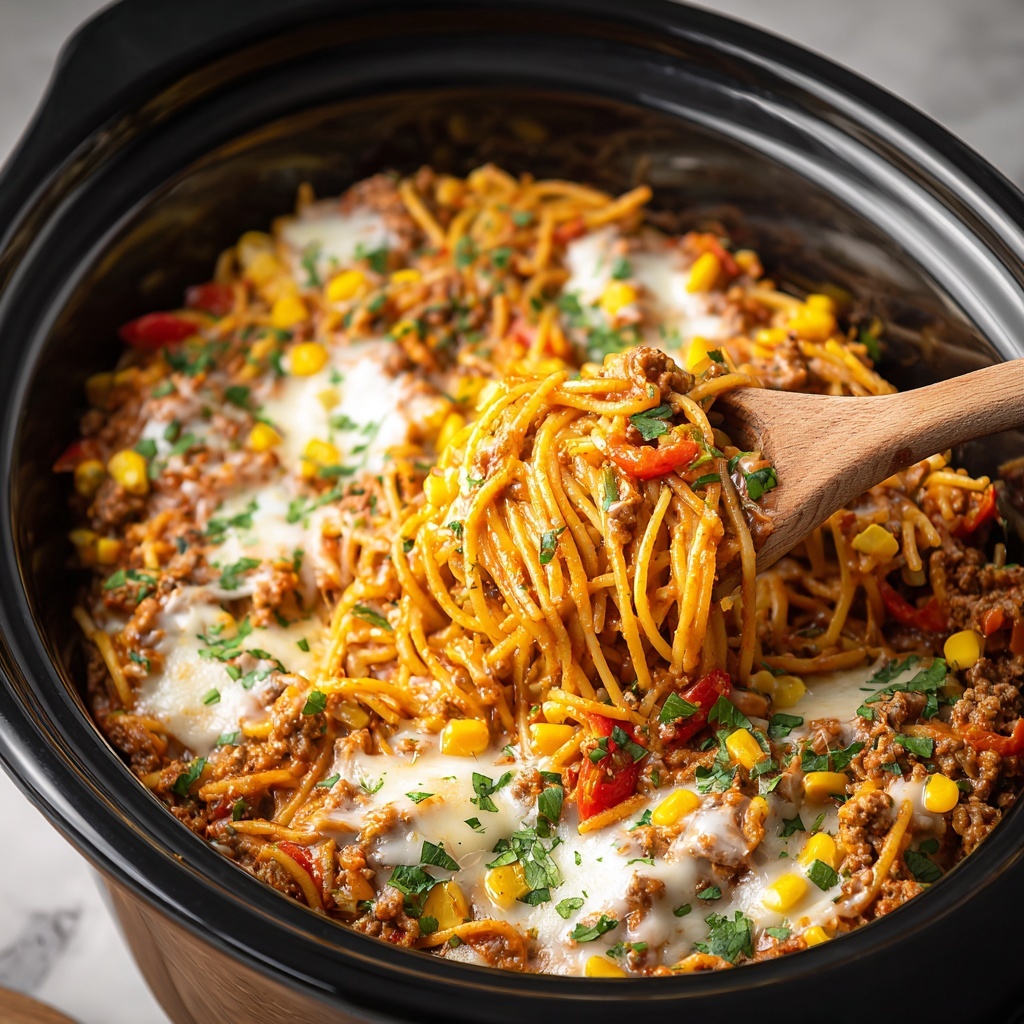 CrockPot Taco Spaghetti Recipe - Recipe Image