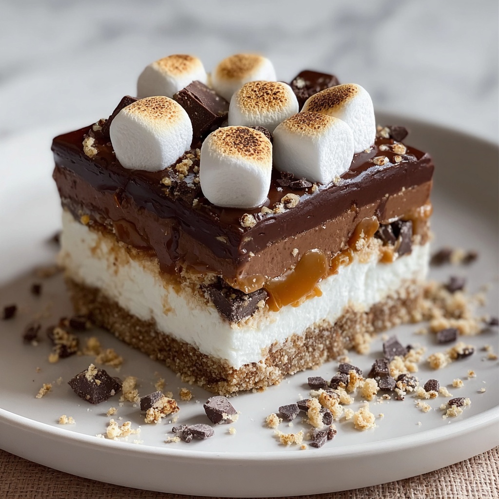 Decadent No-Bake S'mores Lasagna Recipe - Recipe Image